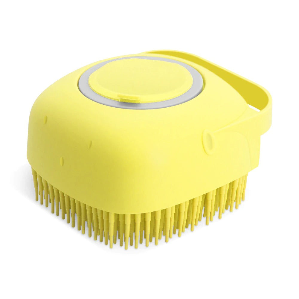2-in-1 Pet Bath Brush with Shampoo Dispenser for Dogs & Cats