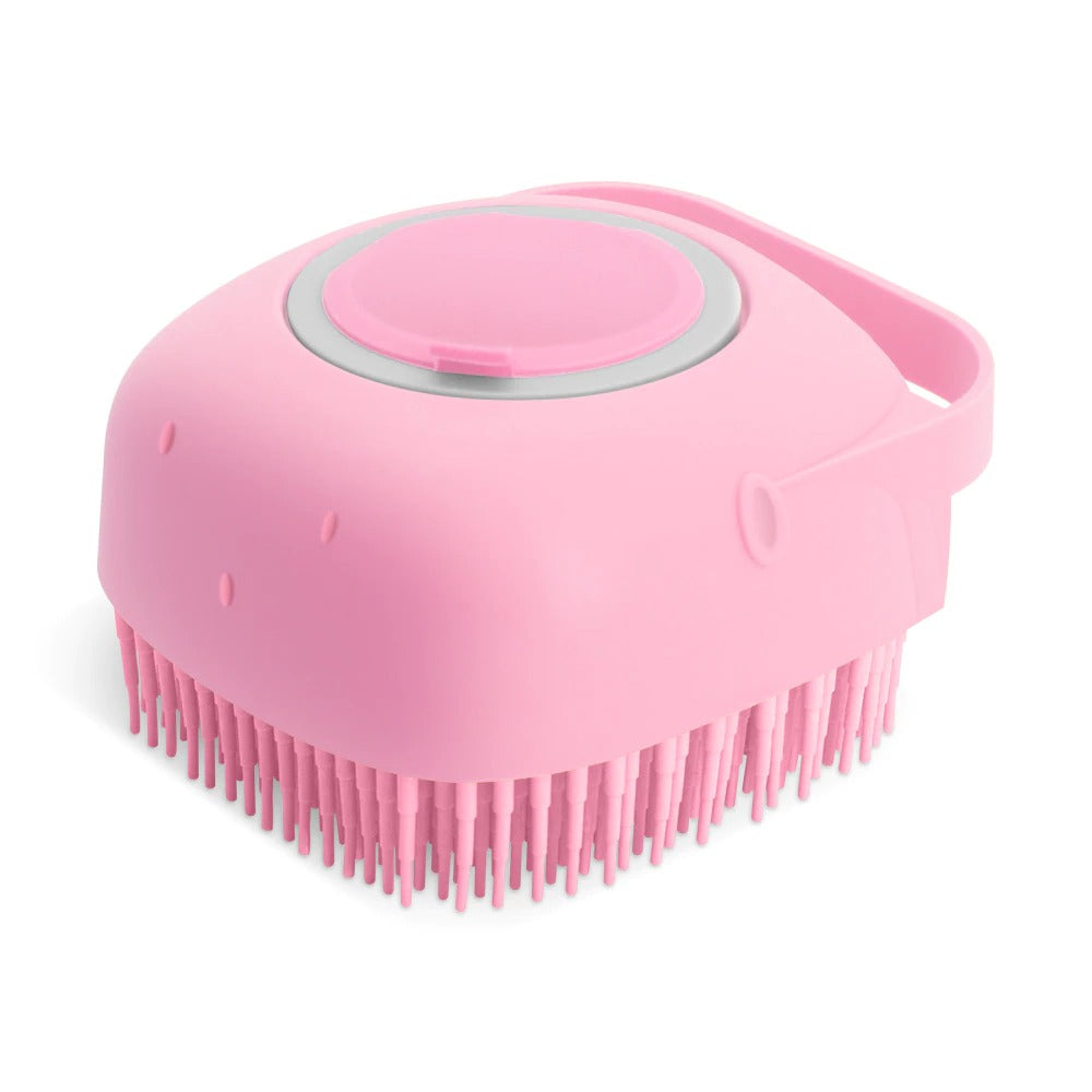 2-in-1 Pet Bath Brush with Shampoo Dispenser for Dogs & Cats