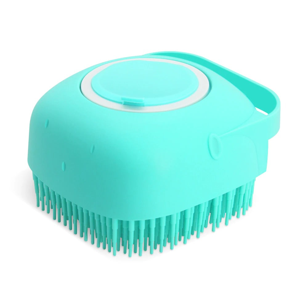 2-in-1 Pet Bath Brush with Shampoo Dispenser for Dogs & Cats