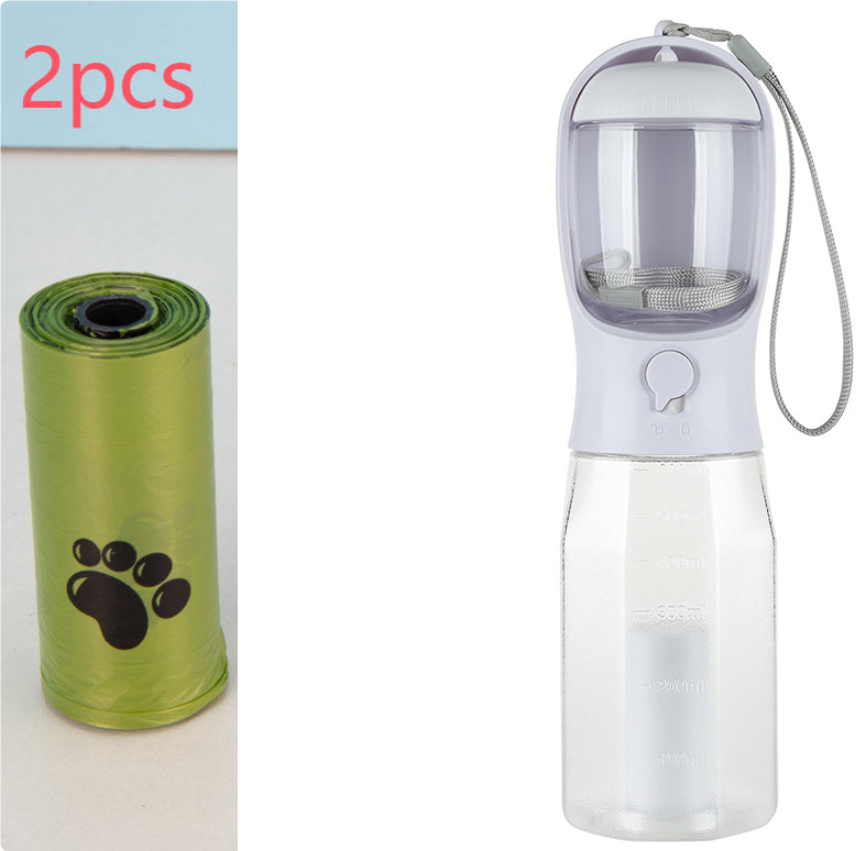 Portable Dog Water Bottle with Food & Poop Bag Dispenser