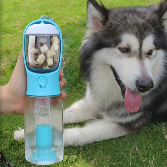 Portable Dog Water Bottle with Food & Poop Bag Dispenser